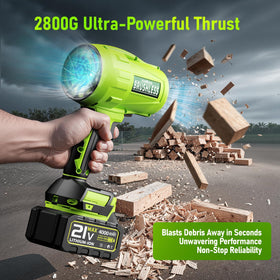 KNSKNS leaf blower 21V battery pack assembled for long-lasting cordless use.