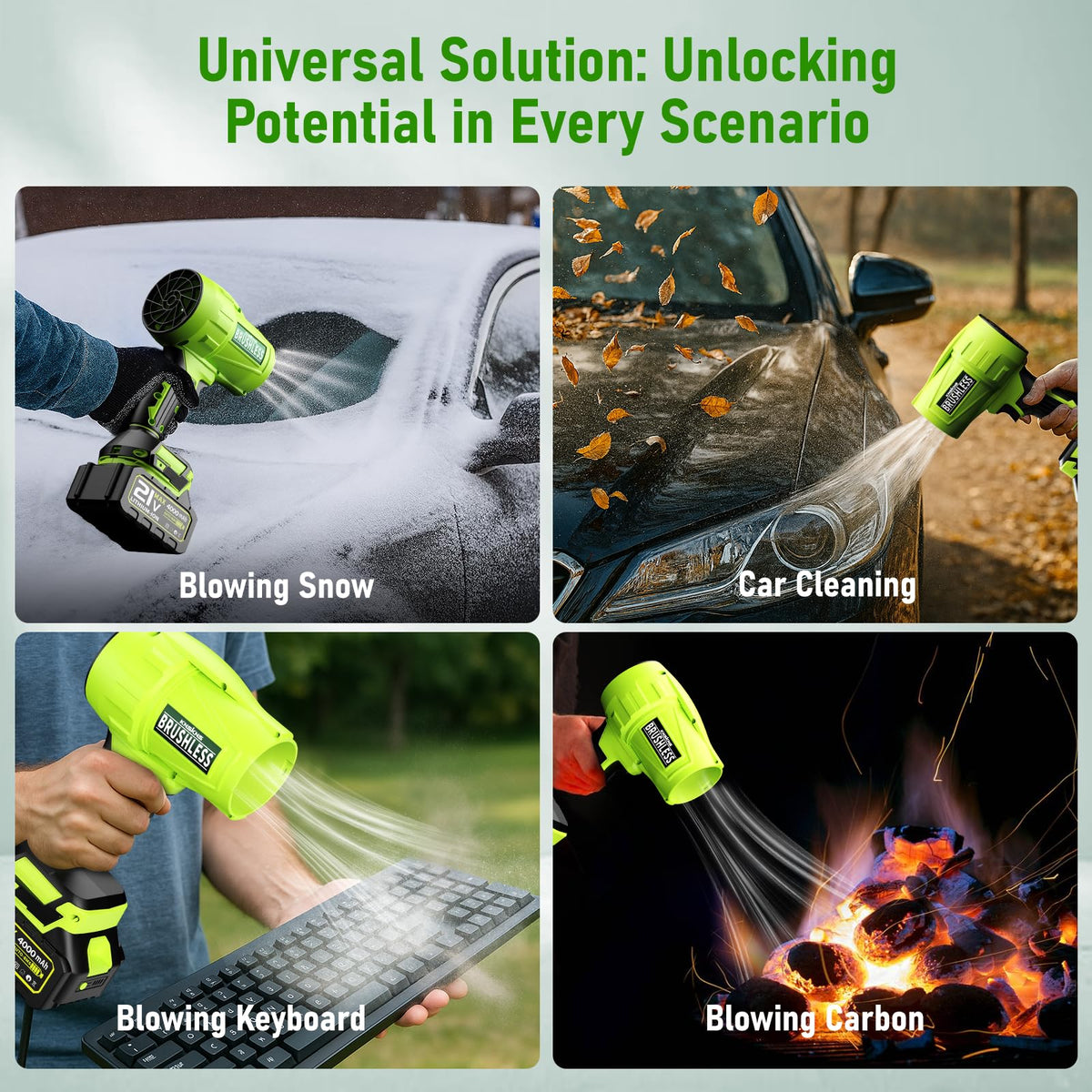KNSKNS leaf blower ergonomic handle design reduces fatigue.