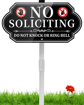 Koalaat no-soliciting sign front view with a 14x7 inch size for clear curb visibility.