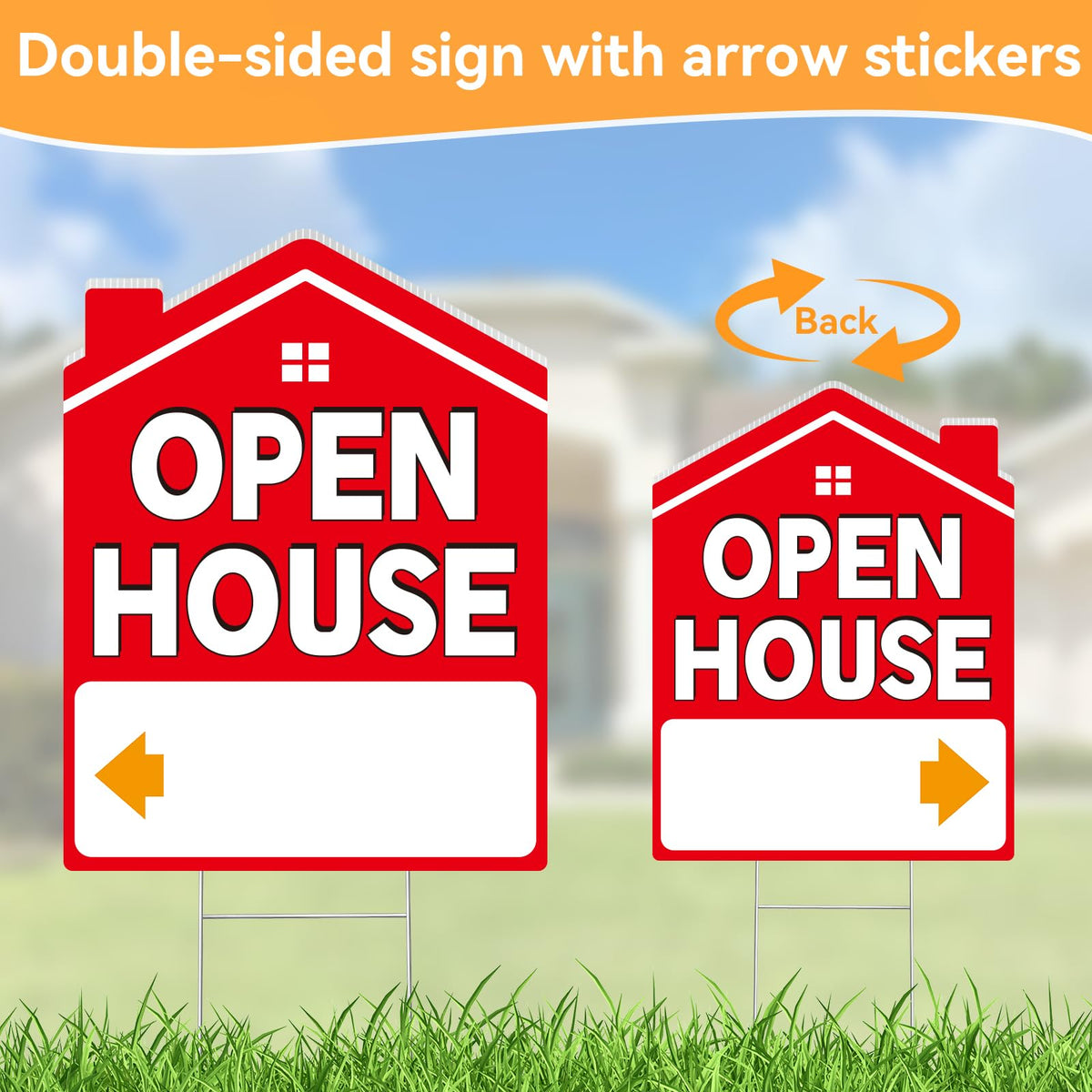 Koalaat open house arrow sign 16x5 right indicates the correct showing path.