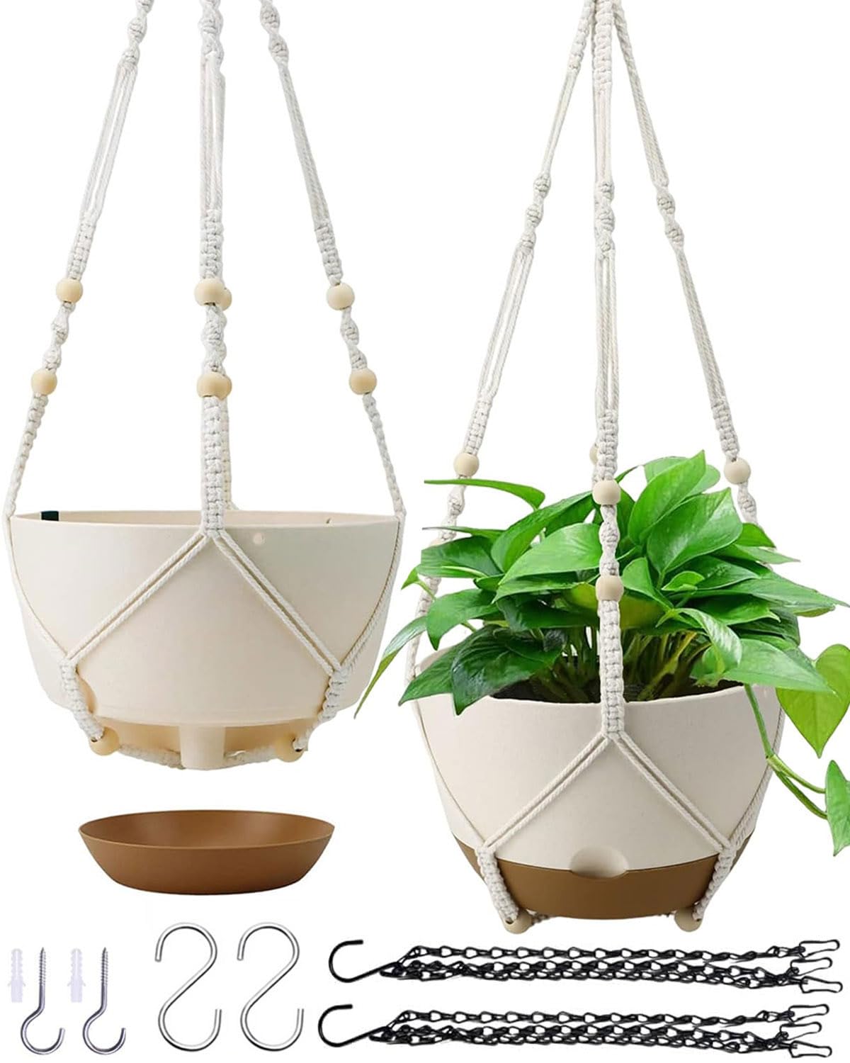 Koalaime hanging planter with self-watering design keeps potted plants hydrated