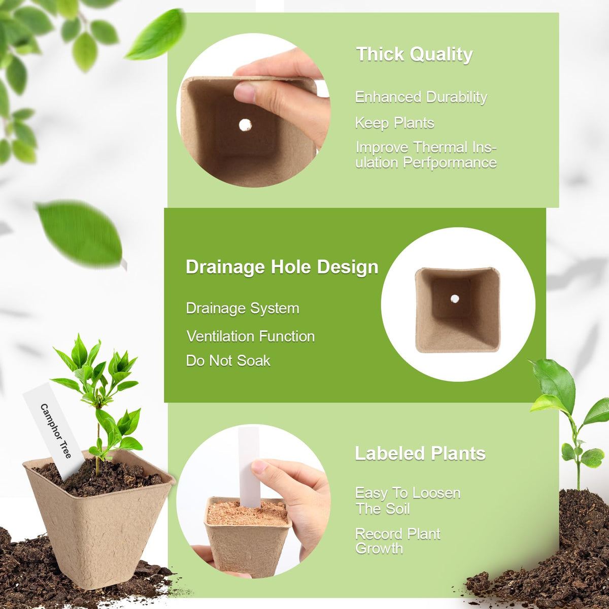 KOAMLY organic fiber fertilizer aids soil nourishment as pots degrade