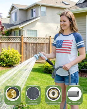 KOBAZ durable hose resists abrasion and sun exposure for outdoor use.
