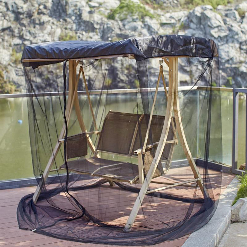 Kocuos patio swing mosquito netting with rectangular design provides full-coverage protection for outdoor seating.