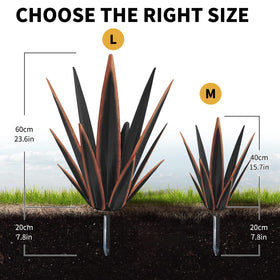 KODIBO metal tequila agave garden statue, weather-resistant for rain or shine.
