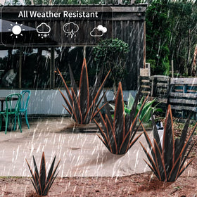 KODIBO rustic agave plants outdoor yard stakes for year-round curb appeal.
