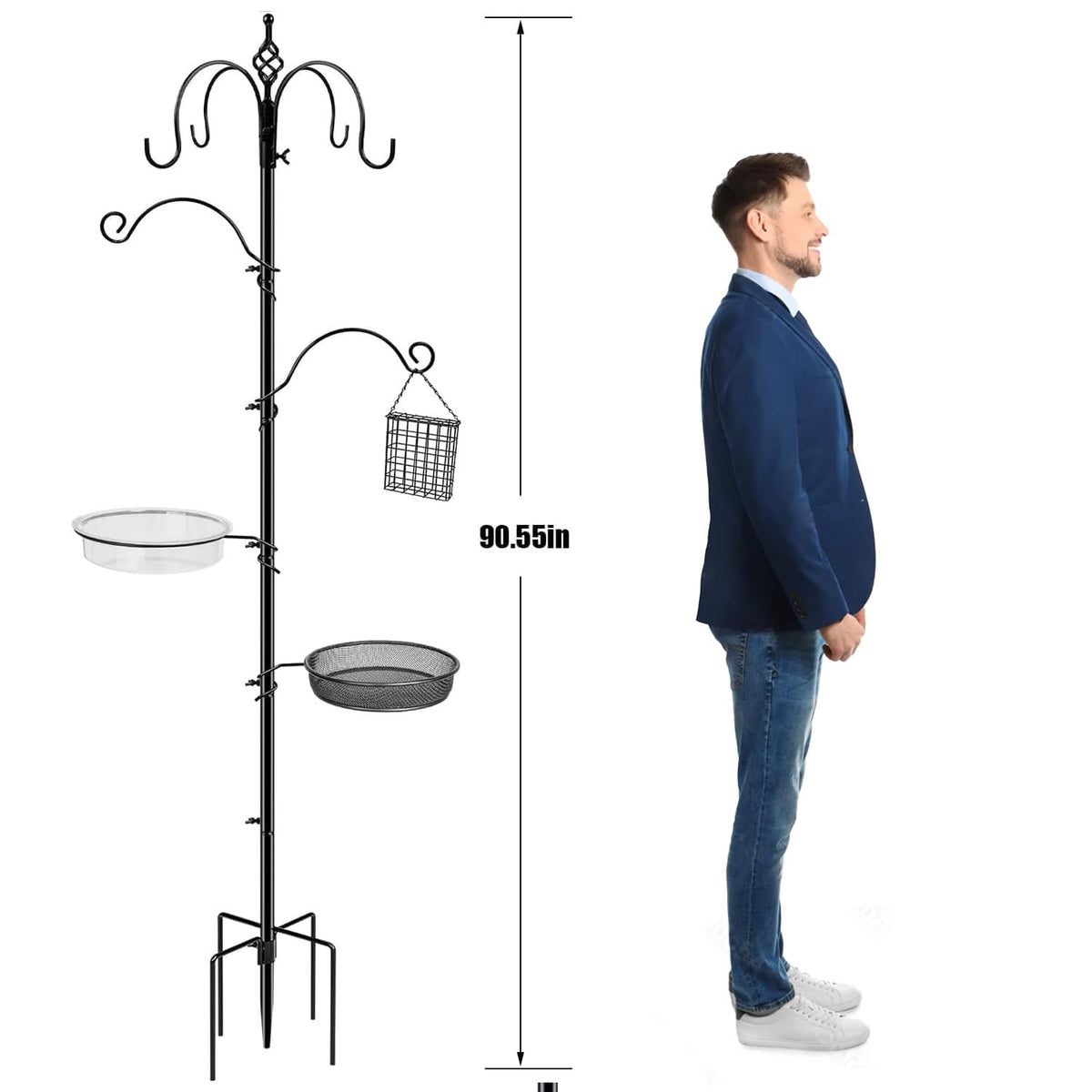 Kodope six-hook wild bird feeders attract neighborhood birds with feeding space.