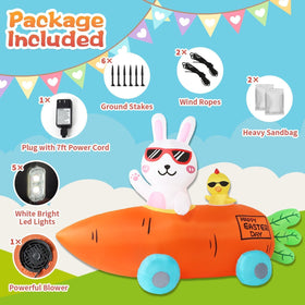 Kofero Easter inflatable deflates quickly with bottom zipper for easy storage.
