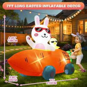 Kofero Easter inflatable giant carrot car creates playful scene for home or events.