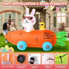 Kofero Easter inflatable uses a power cord for reliable outdoor display safety.
