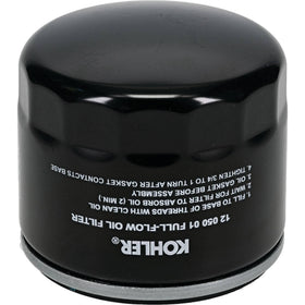 Kohler 12-050-01-S1 oil filter close-up shows rugged construction for reliable maintenance