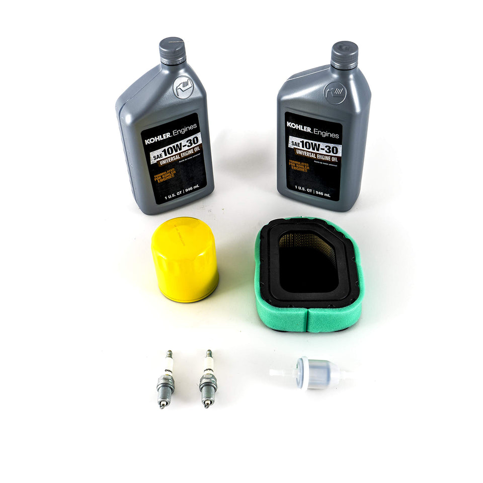 Kohler maintenance kit front view for Courage Twin Series mowers.