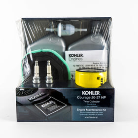 Kohler maintenance kit oil filter and oil bottle in view.