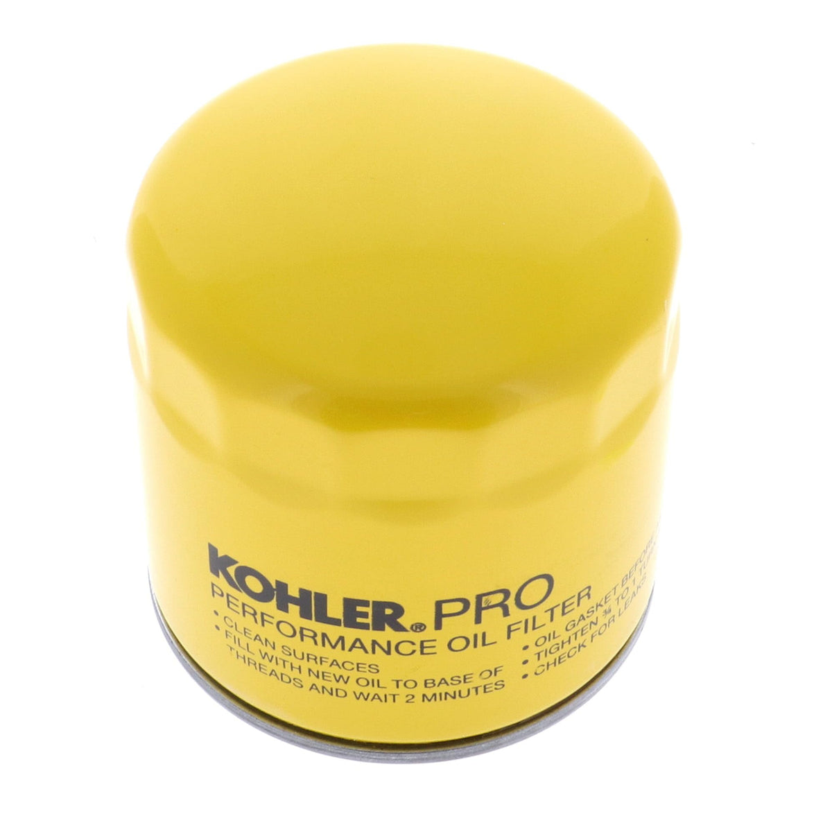Kohler oil filter with extra capacity, front view for engine protection
