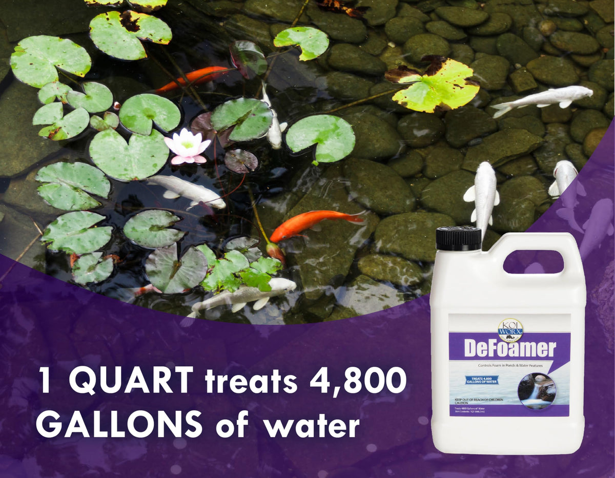 Koi Worx Defoamer statue and ornament use around water features.