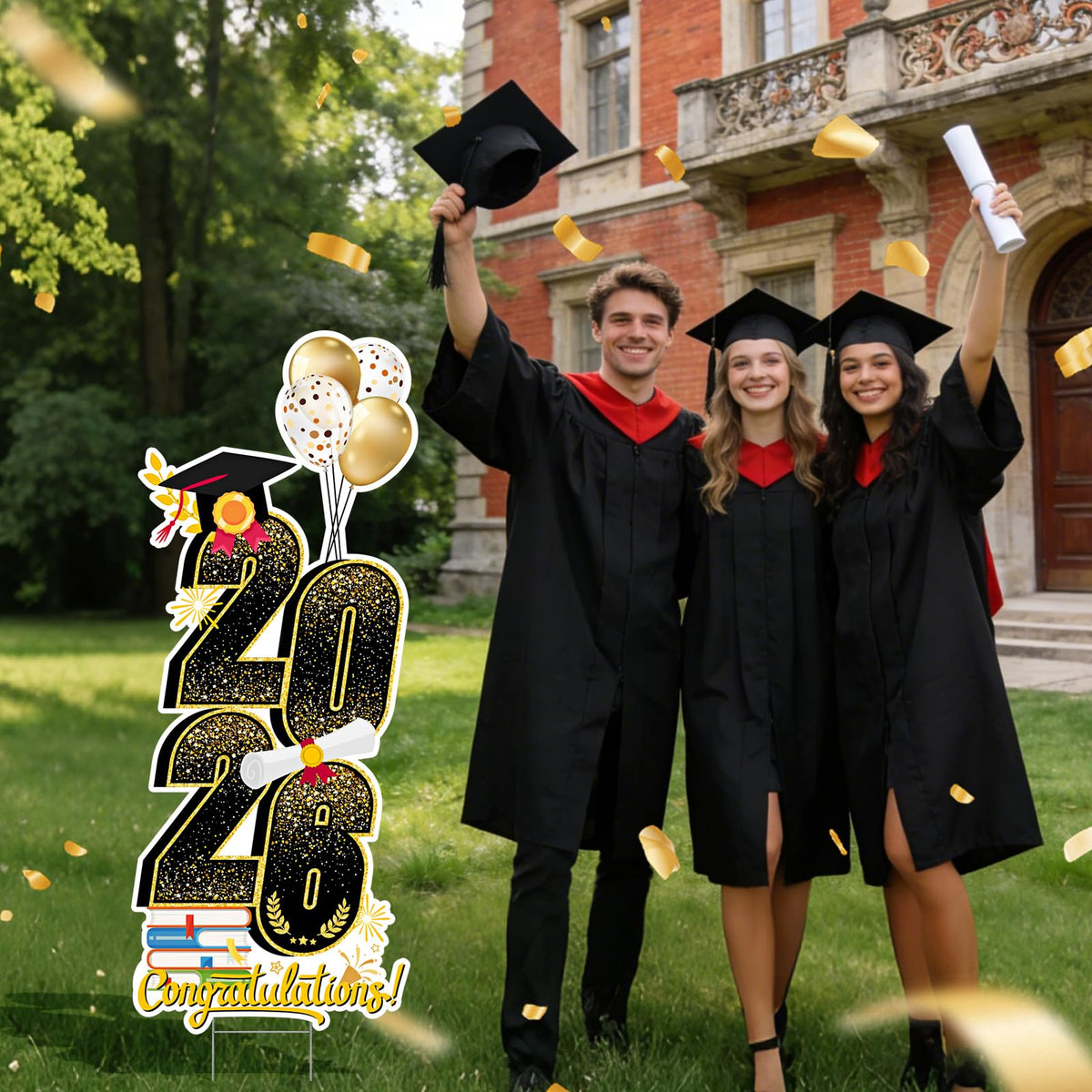 KOITHE graduation sign wall-mountable with adhesive stickers for flexible placement
