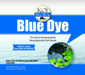 KoiWorx Blue Dye treats about 2,400 gallons, ideal for larger ponds.