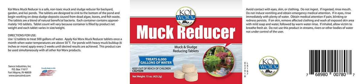 Organic debris reduction on pond floor with KoiWorx Muck Reducer