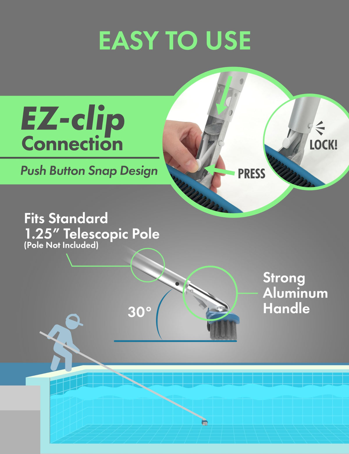 Kokido KEMANO 17-inch brush covers walls and corners efficiently.