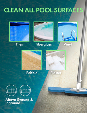 Kokido KEMANO compatible with universal 1-1/4 inch pool poles for easy setup.