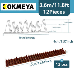 Kokmeiya brown spikes on fence protect garden from pigeons