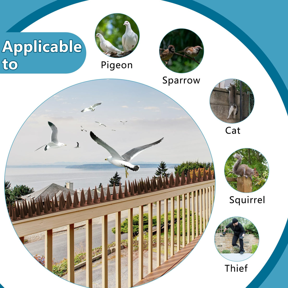 Kokmeiya raccoon deterrent spikes keep trash areas clean