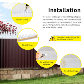KOKMEYA Bird Spikes top-view shows deterrent design preventing long perches.