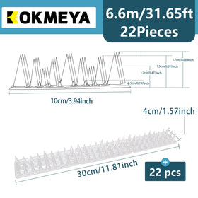 KOKMEYA Bird Spikes outdoor installation showing flexible length and easy fit.