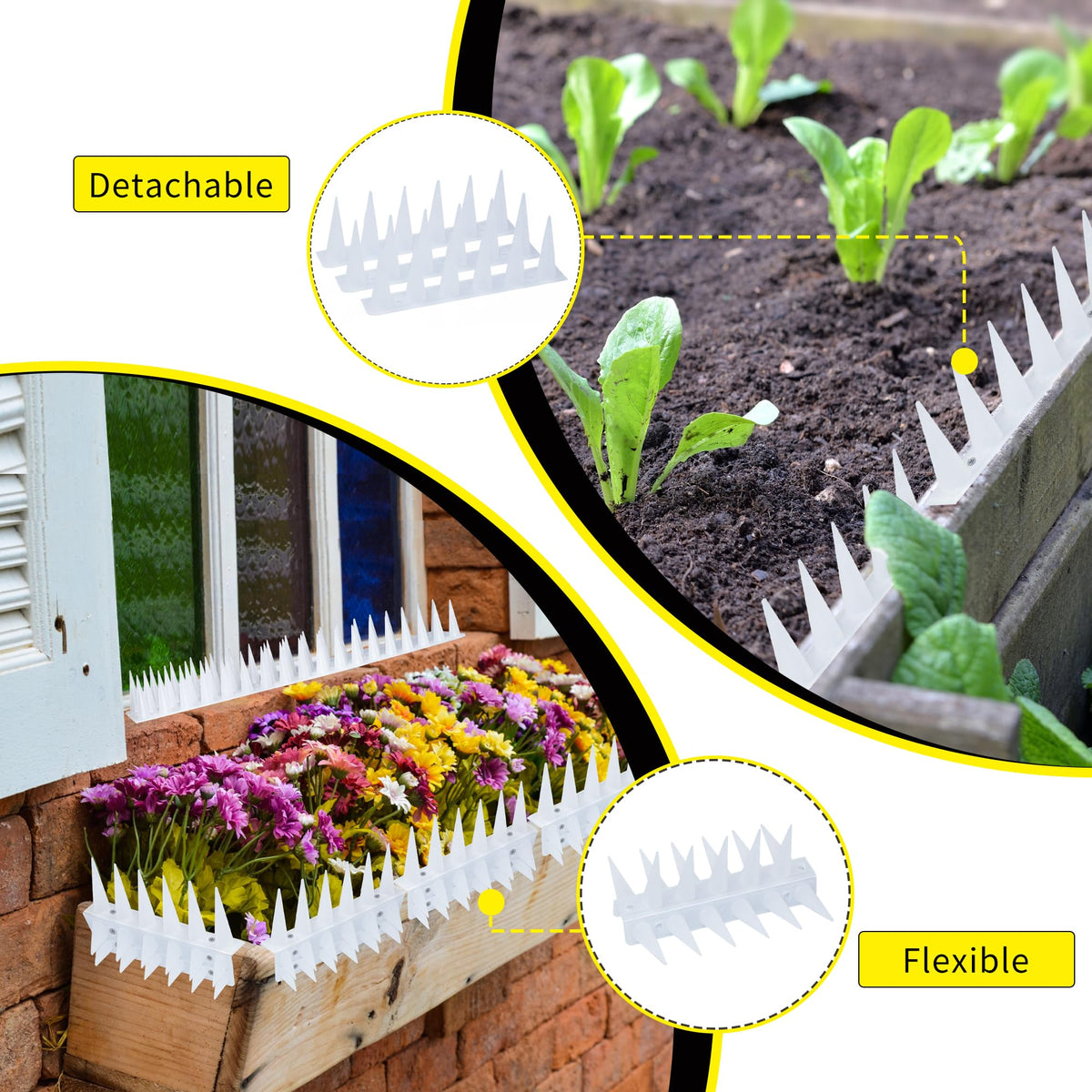 KOKMEYA Bird Spikes UV-resistant material endures sun exposure for lasting use.