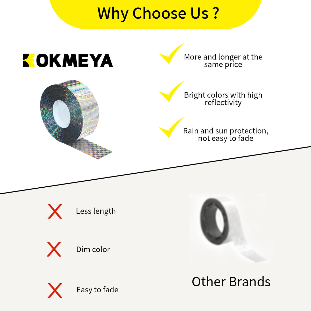 KOKMEYA garden-use bird tape helps protect crops and plants without harming wildlife.