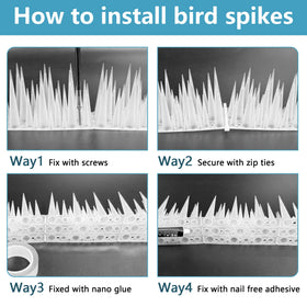 KOKMEYA spikes with four-length design deter various birds.