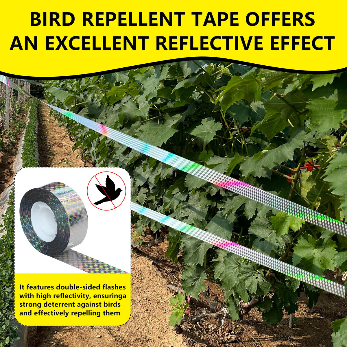 KOKMEYA tape on fences provides quick garden deterrence