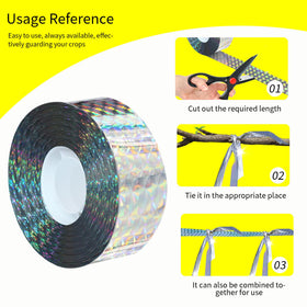 KOKMEYA weatherproof bird scare tape stays durable in sun and rain while keeping birds away.