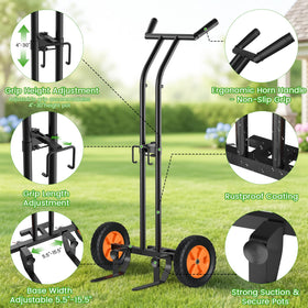 Koknows pot-height adjustment from 4 to 30 inches for secure placement