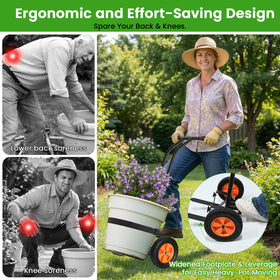 Koknows 8-inch flat-free wheels glide across grass and deck smoothly
