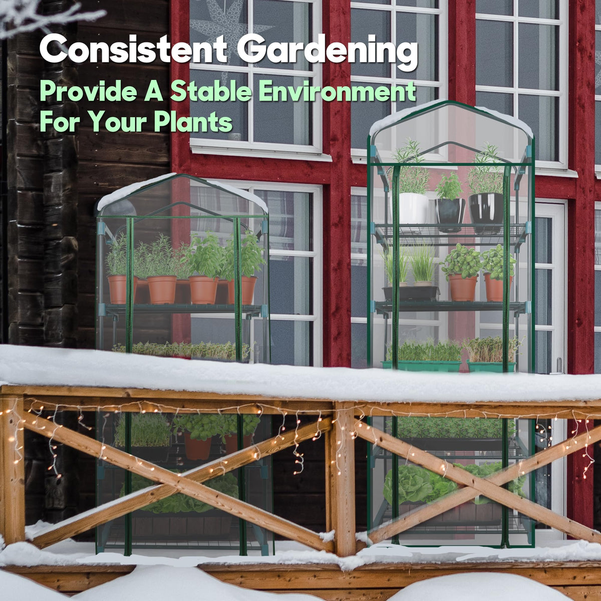 KOL 4-Tier Mini Greenhouse portable-design supports easy relocation.