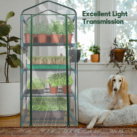 KOL 4-Tier Mini Greenhouse PVC cover-clarity lets bright light reach seedlings.