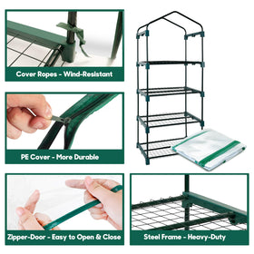 KOL 4-Tier Mini Greenhouse seed-starting-area aids germination.