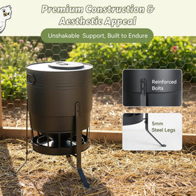 KOL 50 lb capacity feeder reduces refills by keeping more feed inside.