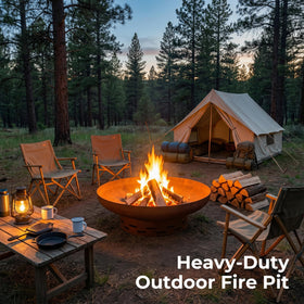 KOL Fire Pit 360-degree airflow promotes faster ignition and cleaner flames.