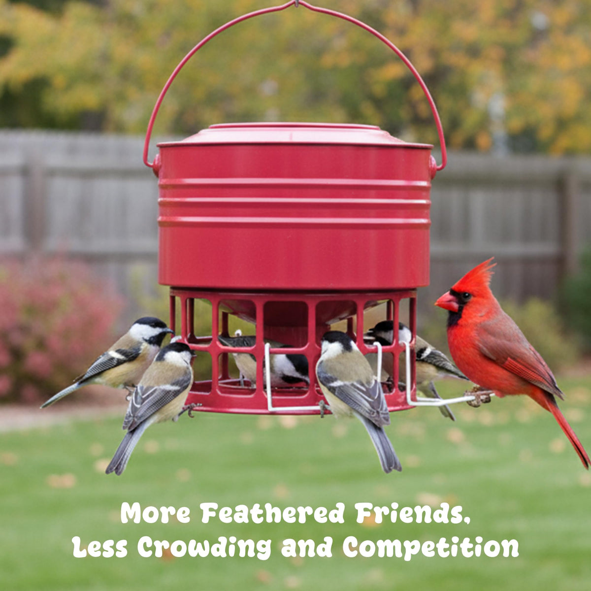KOL Large Bird Feeder 32-port close-up reveals multi-bird capacity