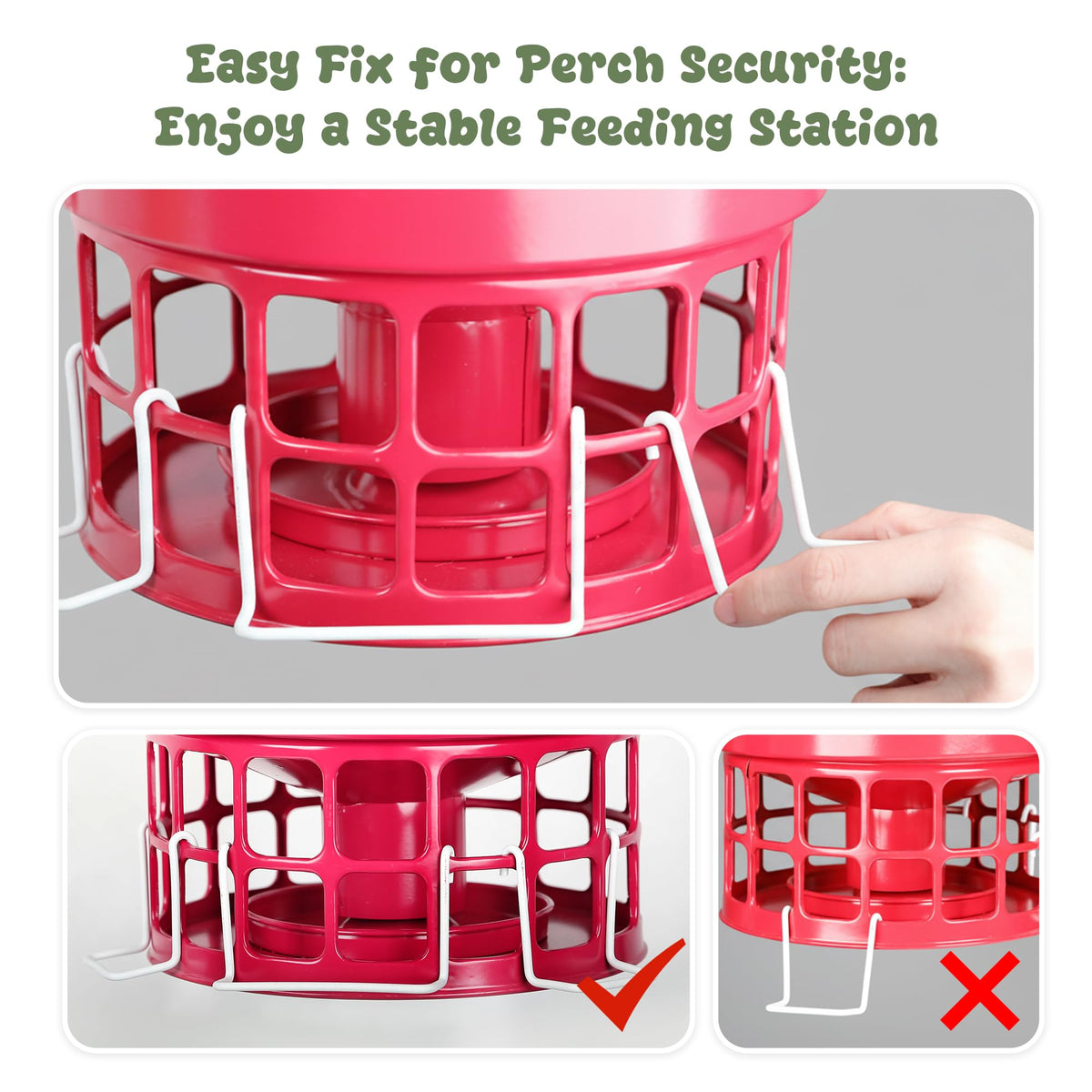 KOL Large Bird Feeder hanging setup shows quick installation