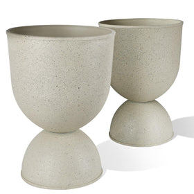 KOL Planters beige urn pedestal, front view, ideal for framing doors and entryways
