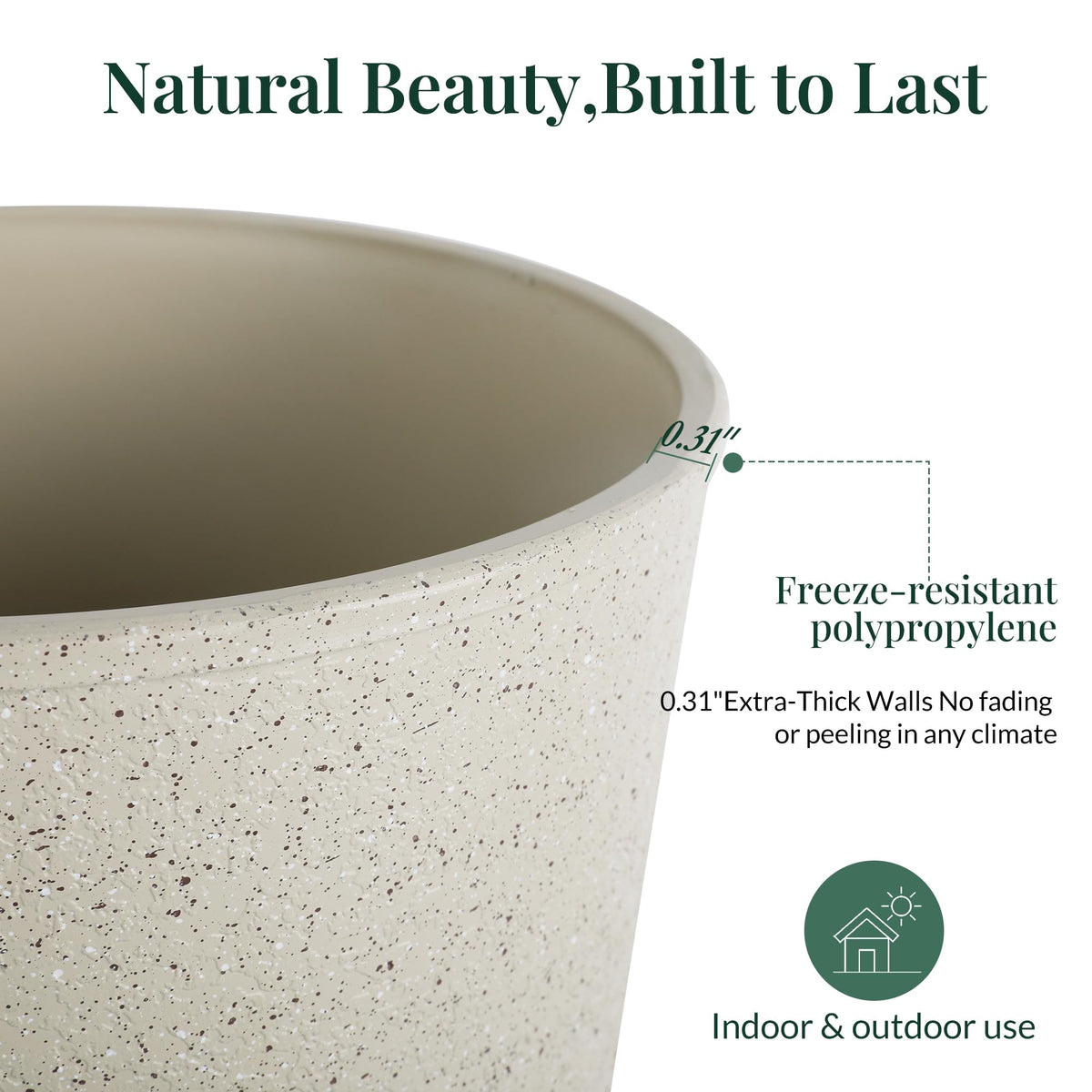 KOL Planters removable plugs included for indoor or outdoor versatility