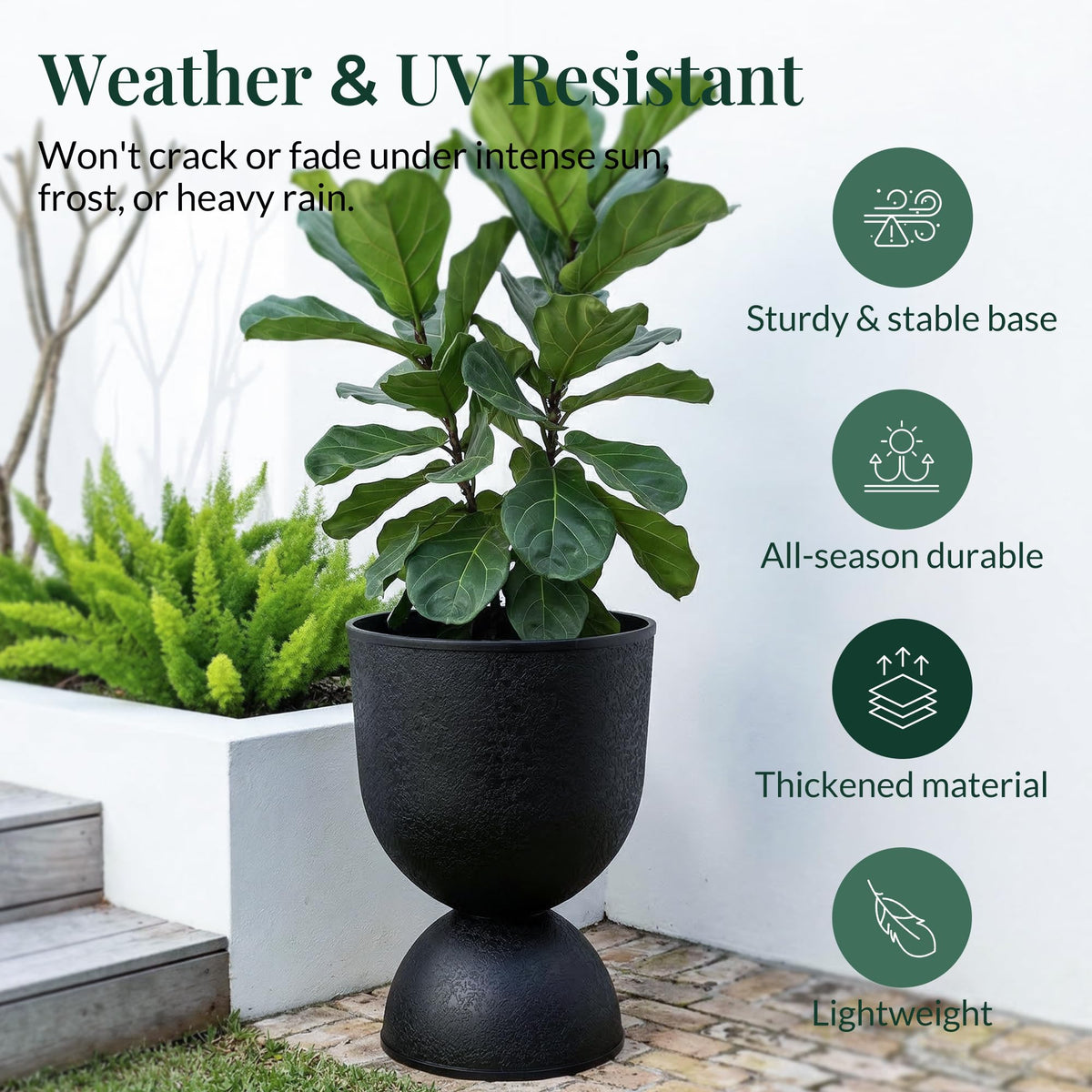 KOL planters black pedestal pots bring modern style to any space
