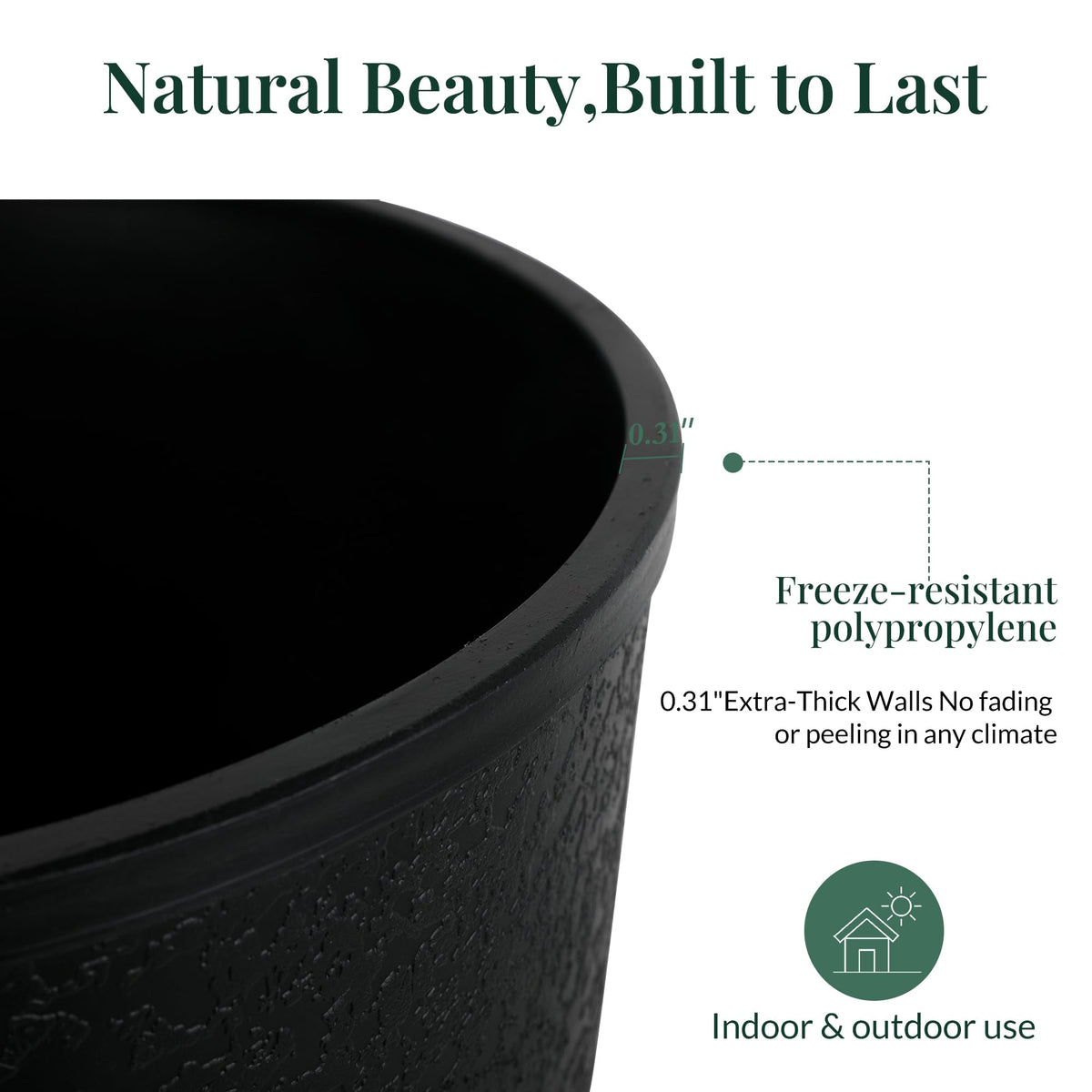 KOL Planters lightweight, twist-on pedestal enables quick setup.