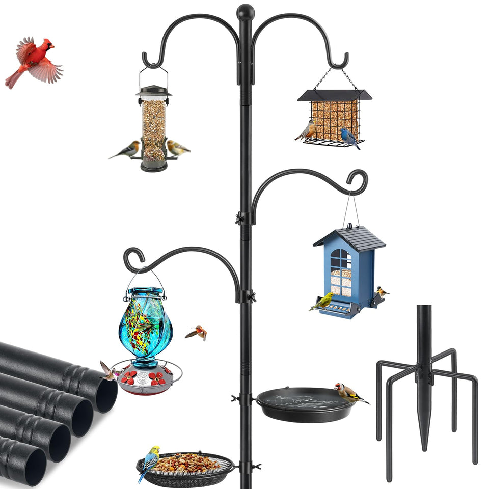 KOLAKO Bird Feeder Pole 88inch stands tall for backyard birding.