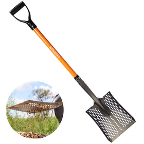 KOLEIYA 45in shovel with orange fiberglass handle for efficient sand sifting in gardens.