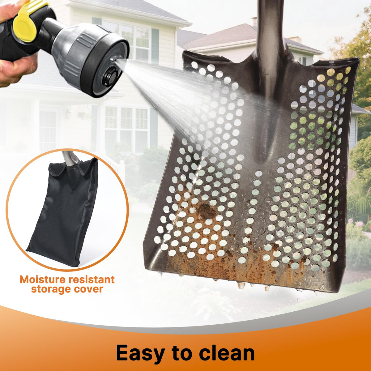 KOLEIYA shovel in a chicken coop cleaning setup.