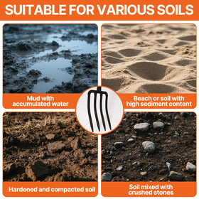KOLEIYA fork designed for turning compost and soil aeration.